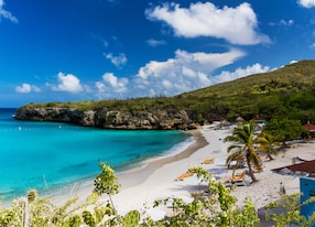the pristine grote knip beach on the tropical caribbean island of curacao