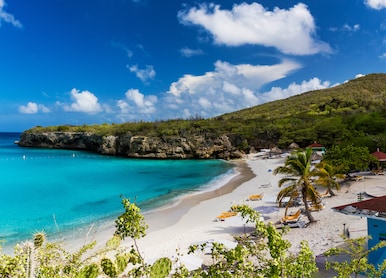 the pristine grote knip beach on the tropical caribbean island of curacao