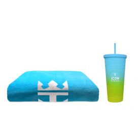 Icon Blue Towel & Tumbler Set