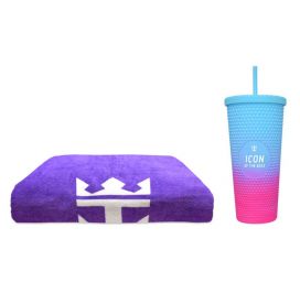 Icon Pink Towel & Tumbler Set